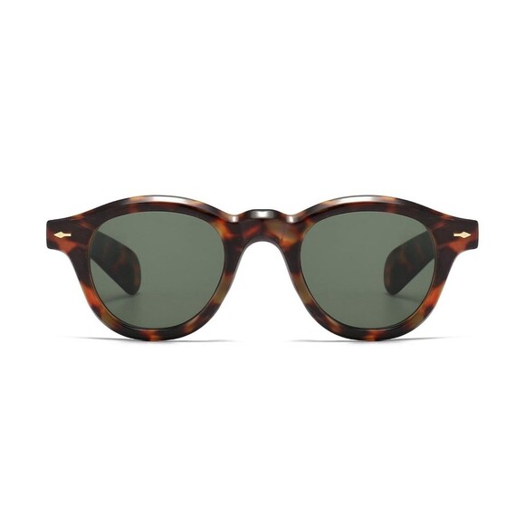 European and American Fashion Oval Leopard Print Sun Glasses Retro Rice Studded - Picture 2 of 6